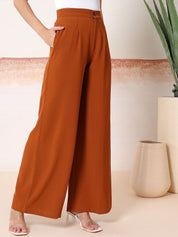 Kotty Women Comfort Flared High-Rise Parallel Trousers