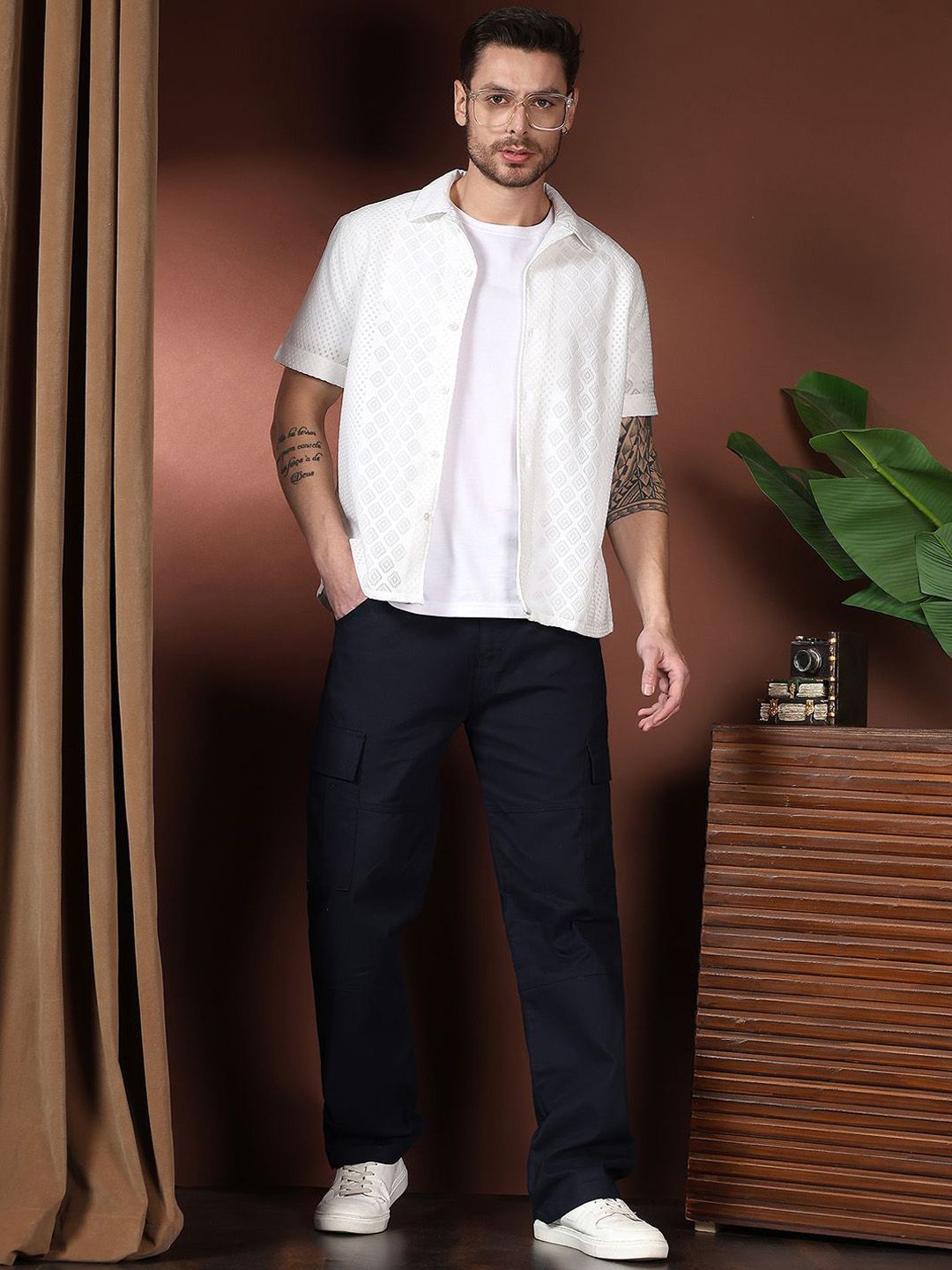 Kotty Men Relaxed Easy Wash Cargos Trousers