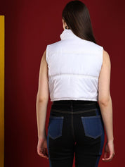 Kotty Women Crop Puffer Jacket with Patchwork