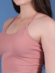 Kotty Solid Tie-Up Neck Bodycon Midi Dress