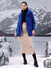 Kotty Women Notched Lapel Longline Overcoat