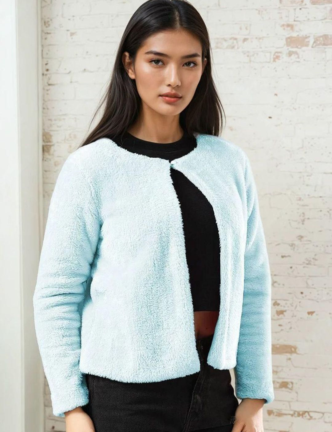 Kotty Women Round Neck Front-Open Sweatshirt