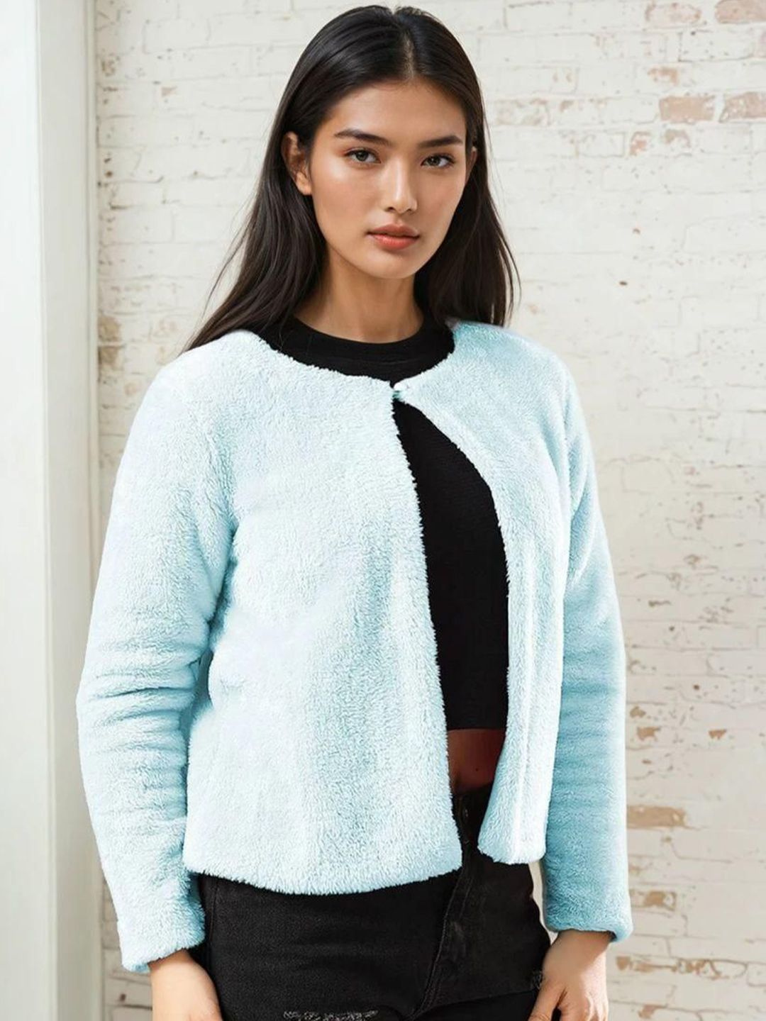 Kotty Women Round Neck Front-Open Sweatshirt