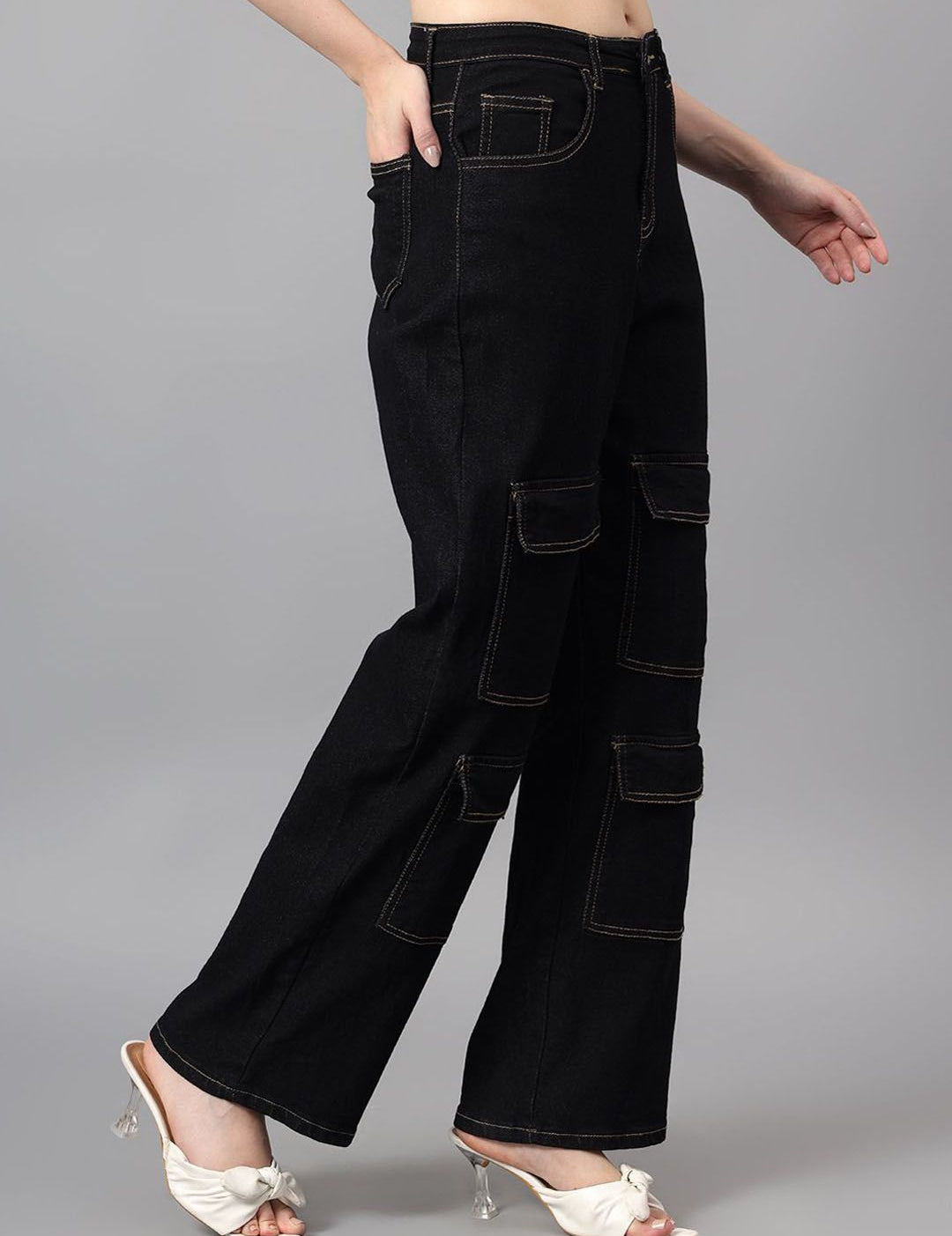 Kotty Women Straight Fit High-Rise Stretchable Jeans