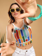 Kotty Women Crochet Cotton Crop Top