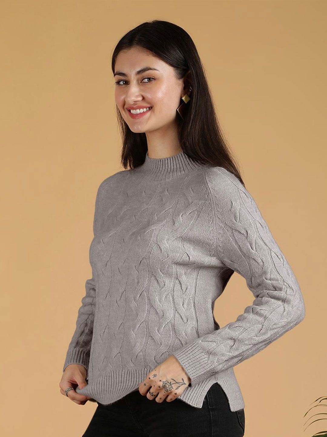 Kotty Women Cable Knit Pullover Sweater