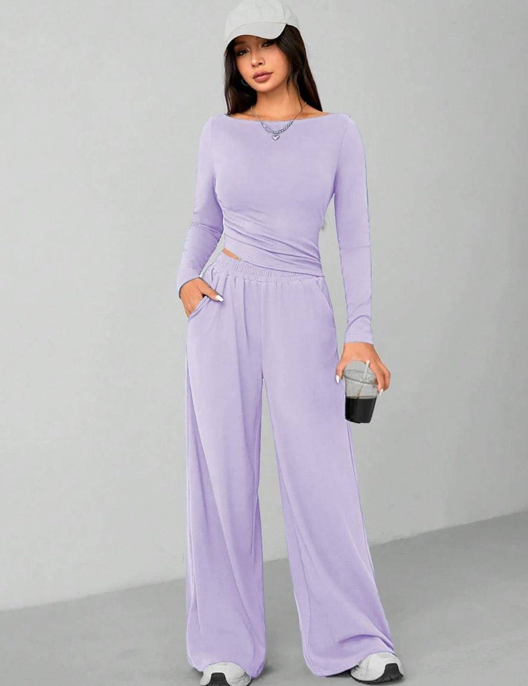 Kotty  Boat Neck Top With Trousers Co-Ords