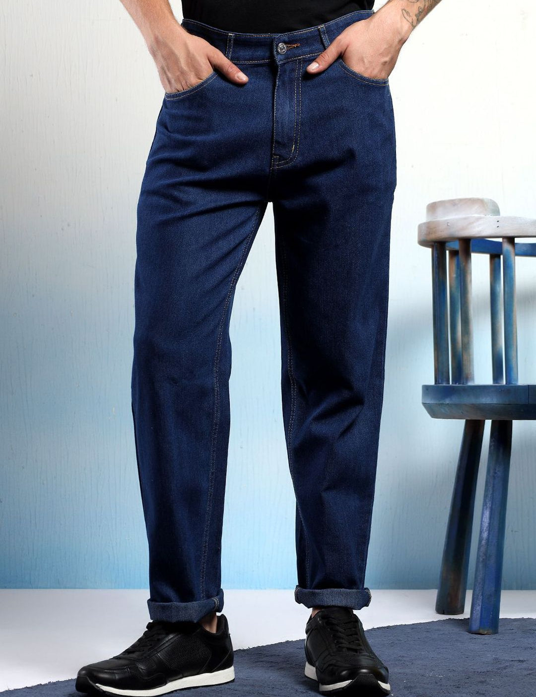 Kotty Men Straight Fit Low-Rise Stretchable Jeans