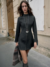 Kotty women midnight black A-line mini dress