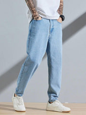 Kotty Men Straight Fit Low-Rise Light Fade Stretchable Jeans