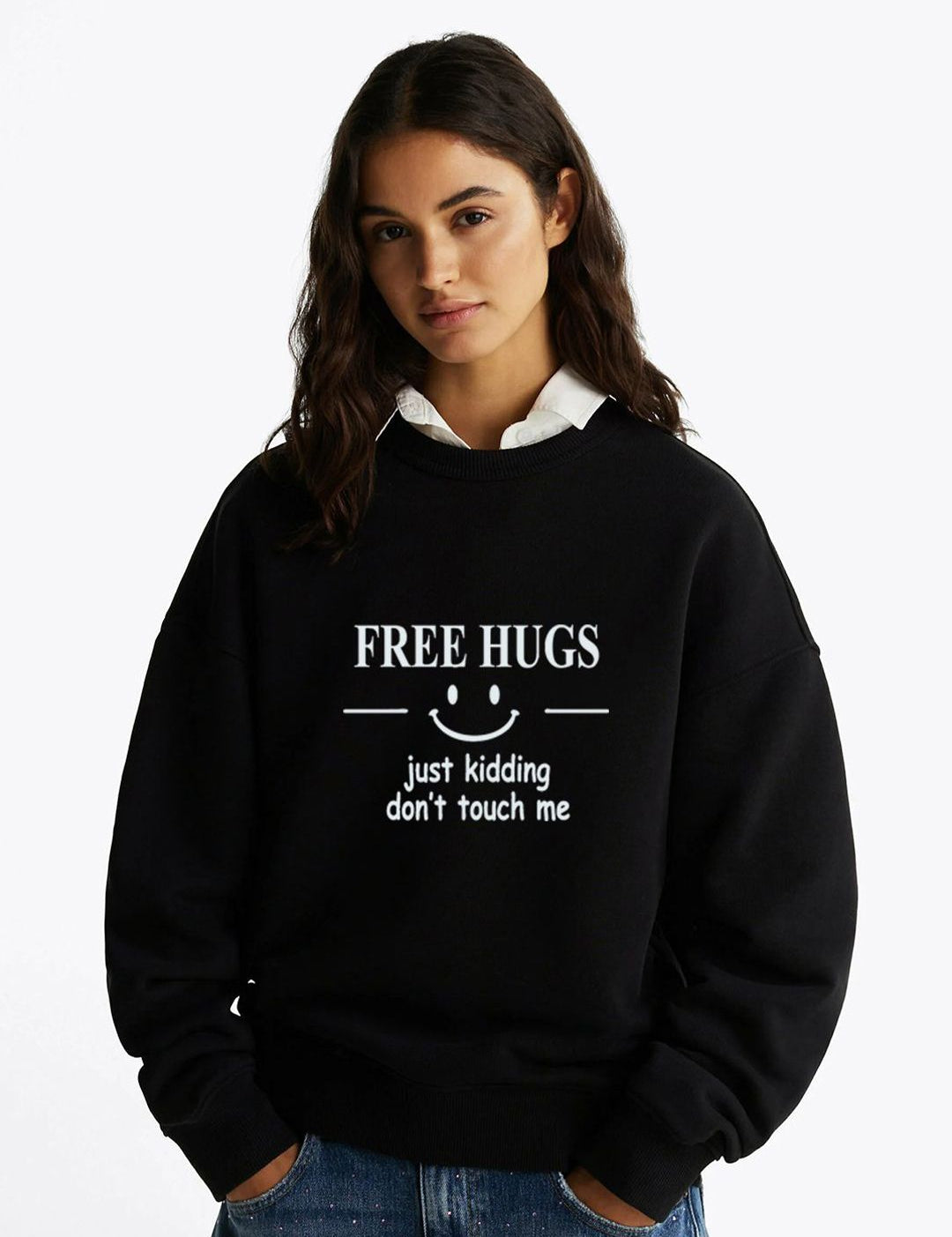 Kotty Women Printed Round Neck Full Sleeve Sweatshirt