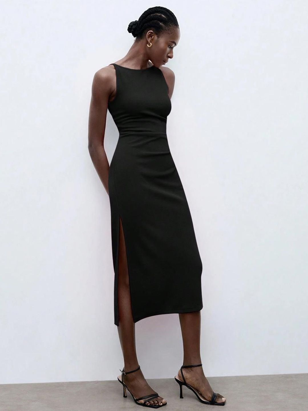 Kotty Boat Neck Bodycon Midi Dress