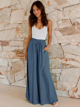 Kotty Women Loose Fit High-Rise Wide-Leg Cotton Trouser