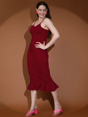 Kotty Shoulder Straps Bodycon Midi Dress