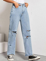 Kotty Women Straight Fit High-Rise Cotton Stretchable Jeans