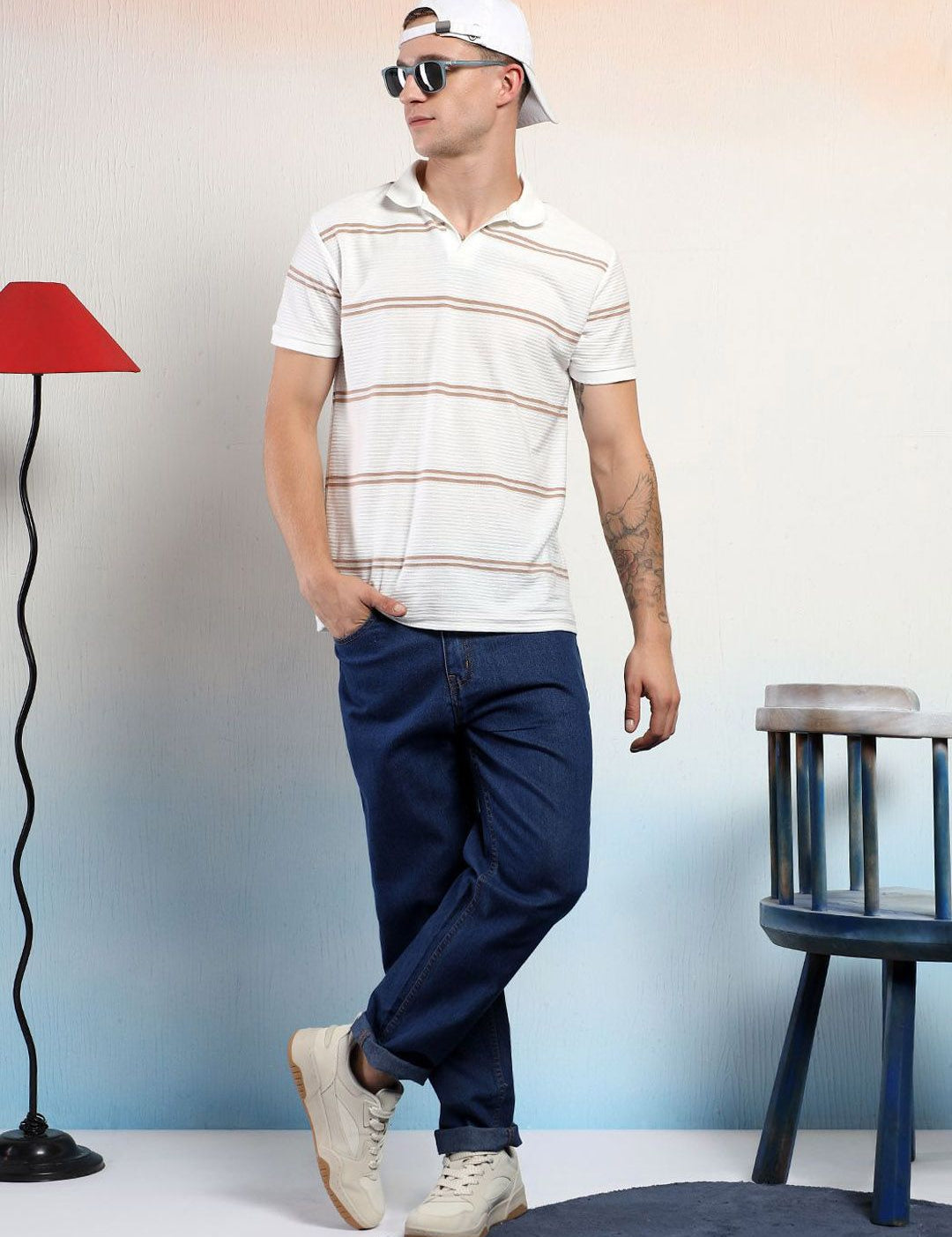 Kotty Men Straight Fit Low-Rise Stretchable Jeans