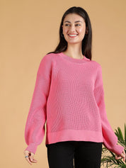 Kotty Women Ribbed Round Neck Pullover