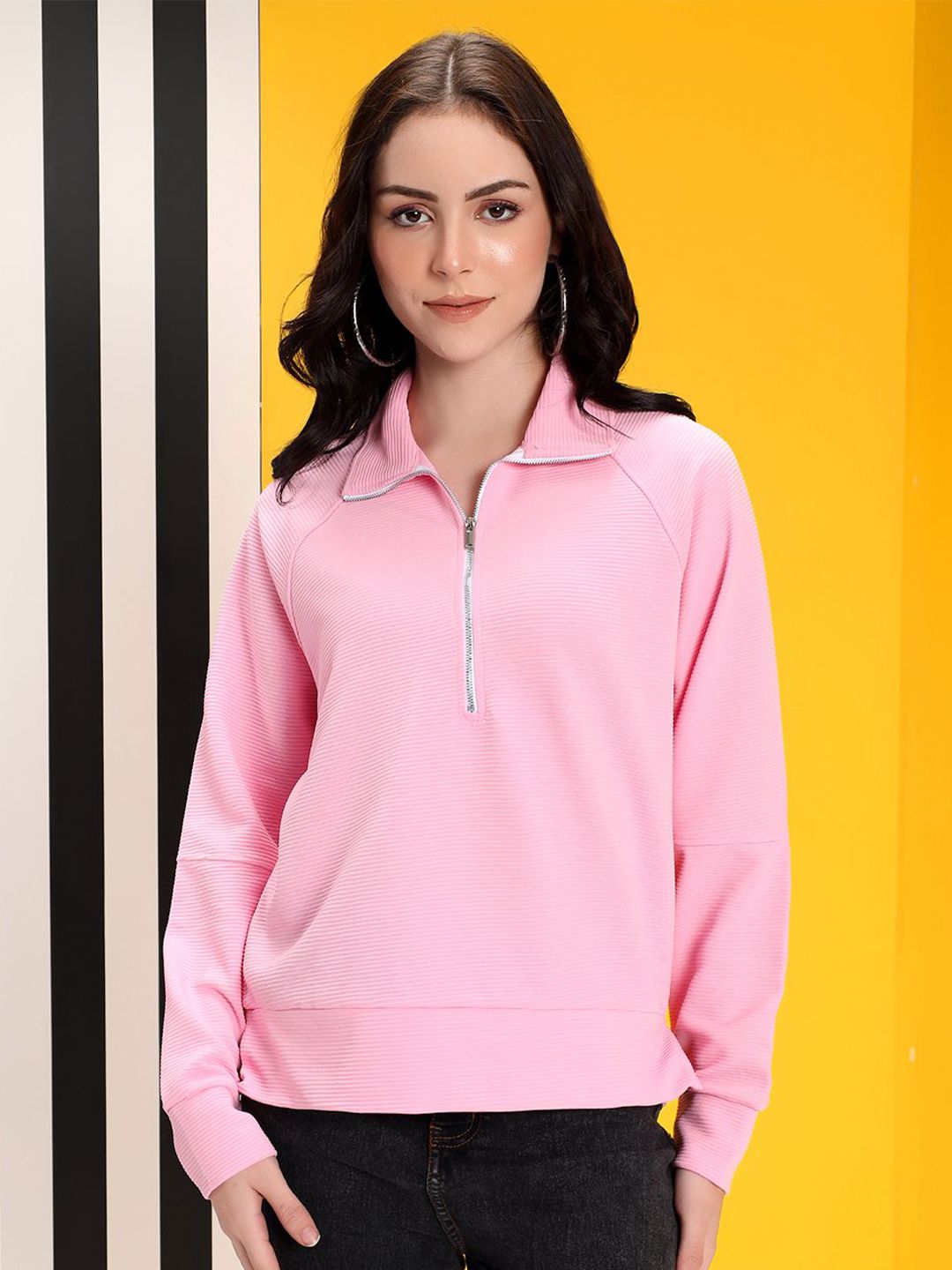 Kotty Women Cotton High Neck Sweatshirt