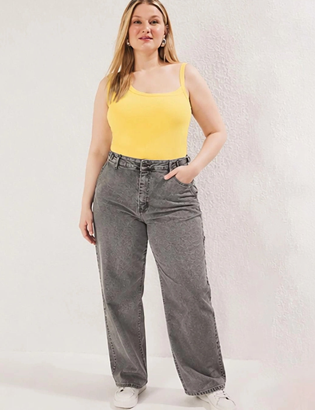Kotty Women's Mustard Yellow Scoop Neck Strappy Sleeveless Top | Trendy Summer Wear
