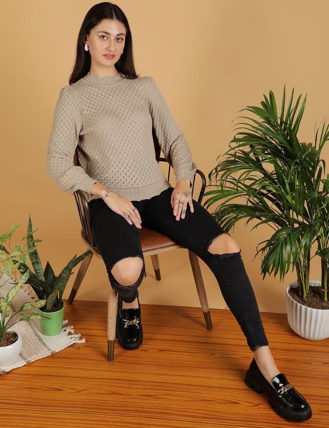 Kotty Women Round Neck Long Sleeves Pullover