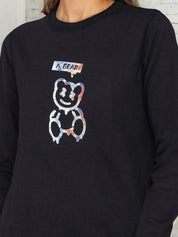 Kotty Women Graphic Printed Round Neck Full Sleeve Pullover Sweatshirt