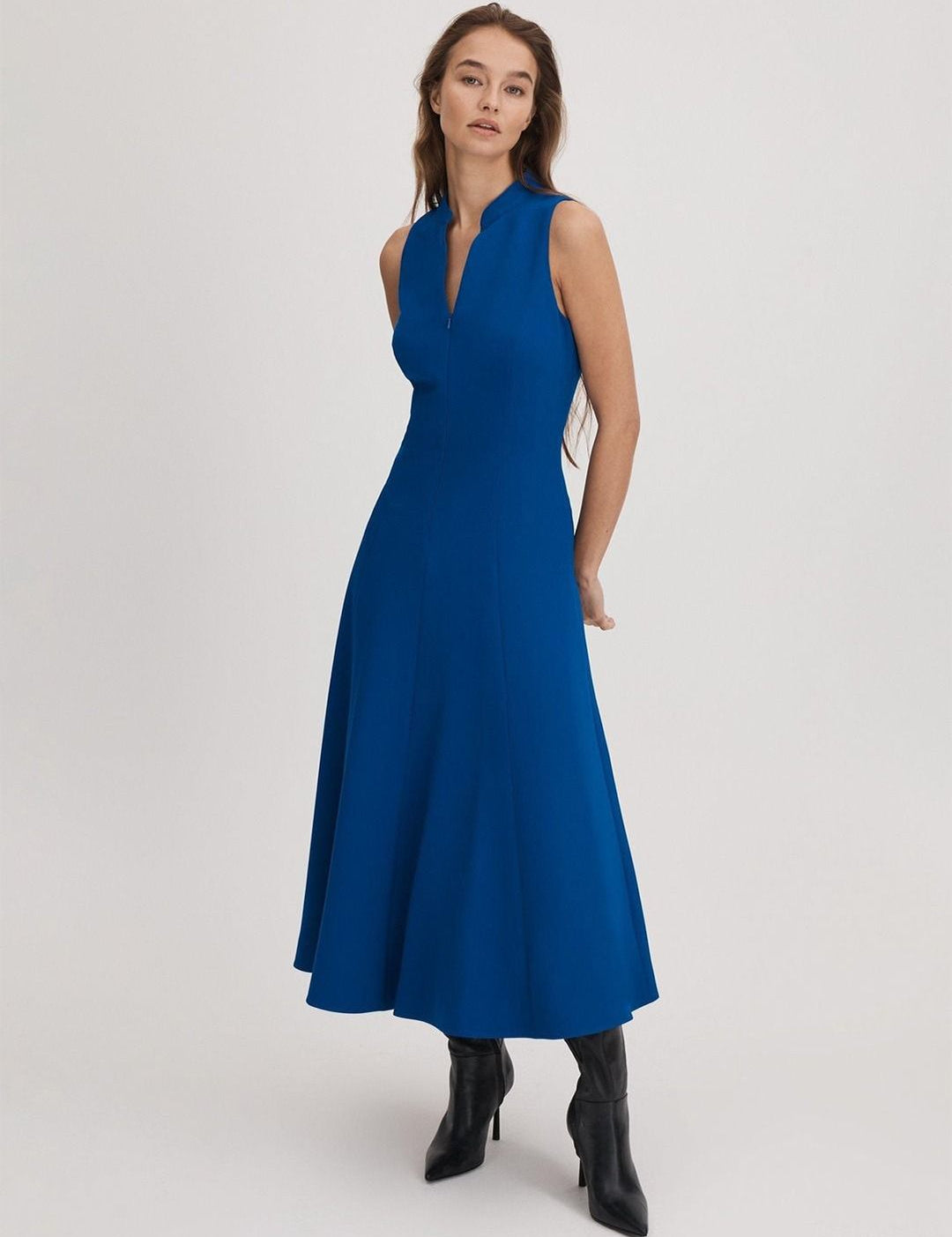 Kotty Women Mandarin Collar Maxi A-Line Dress