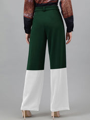 Kotty Women Colourblocked High-Rise Easy Wash Regular Trousers