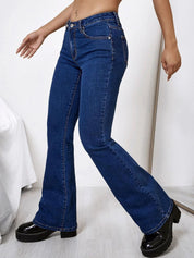 Kotty Women Bootcut High-Rise Cotton Stretchable Jeans