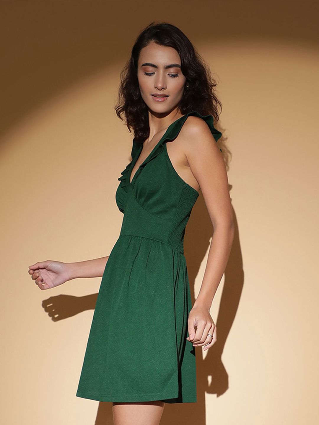 Kotty Solid Fit & Flare Mini Dress