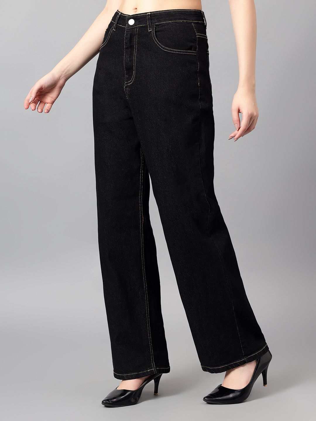 Kotty Women Straight Fit High-Rise Cotton Stretchable Jeans