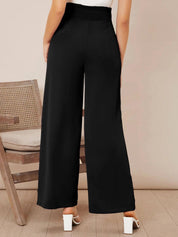 Kotty Women High-Rise Wide Leg Pleated Korean Pants Trousers
