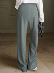 Kotty Women Relaxed Straight Leg Straight Fit High-Rise Easy Wash Trousers