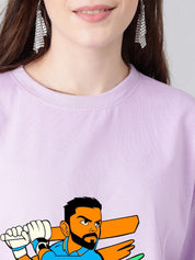 Kotty Women Graphic Printed Round Neck Cotton Oversized T-shirt