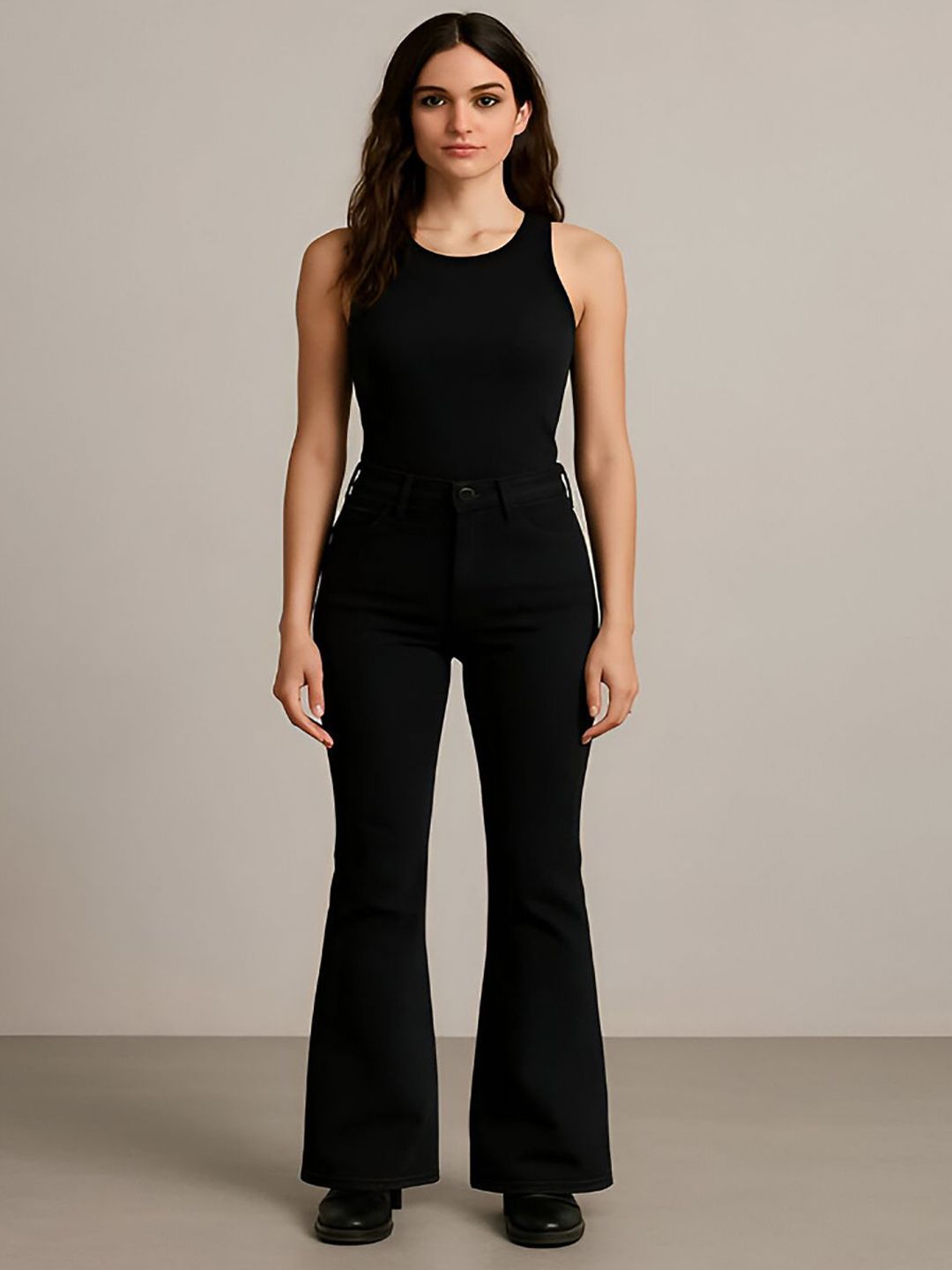 Kotty Women Jean Flared High-Rise Stretchable Jeans