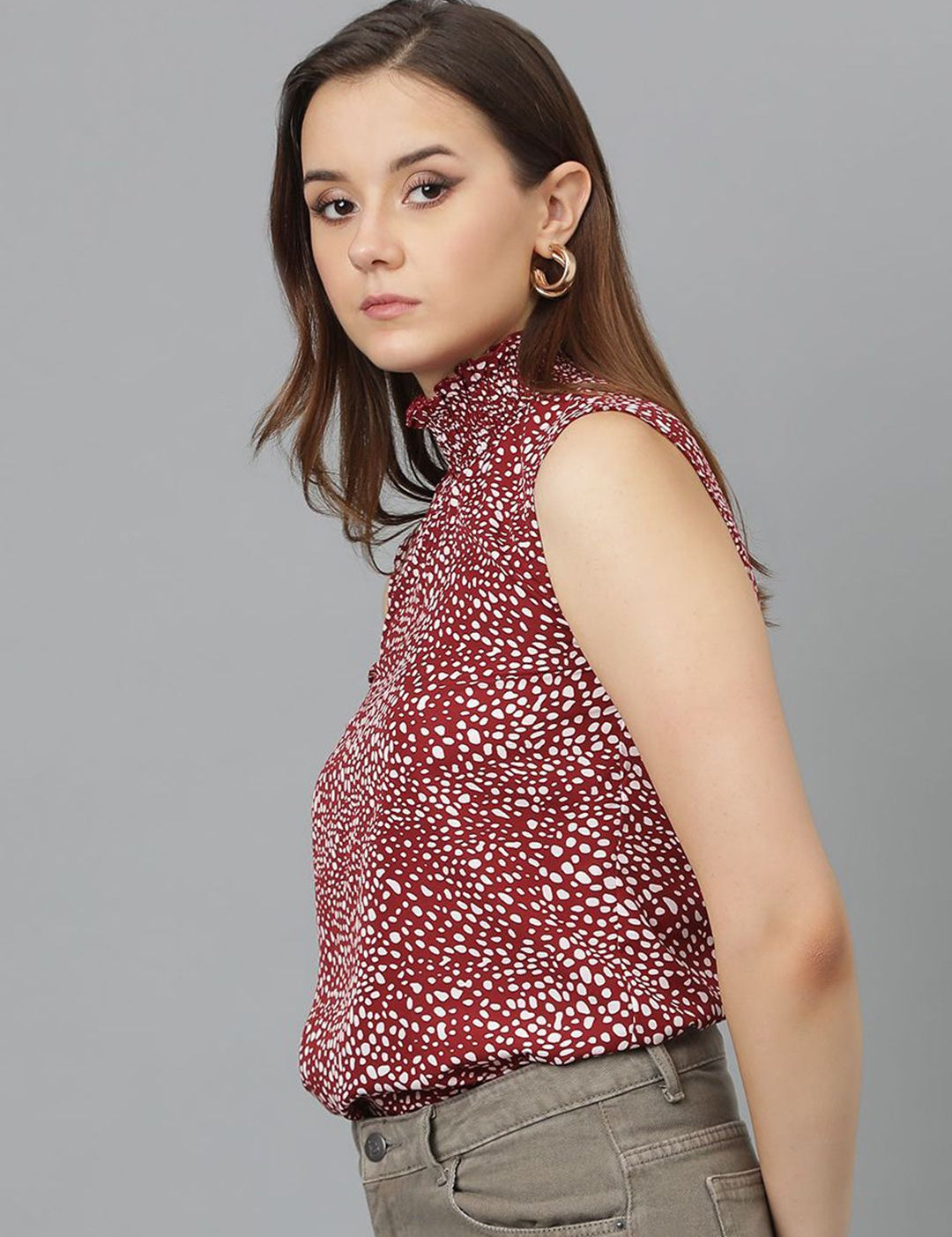 Kotty Animal Print Crepe Top