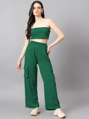 Kotty Green Off-Shoulder Top With Trouser