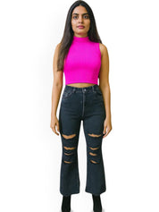 Kotty Women High-Rise Highly Distressed StretchableBootcut Jeans