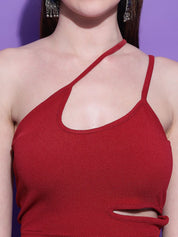 Kotty Women Solid One Shoulder Top