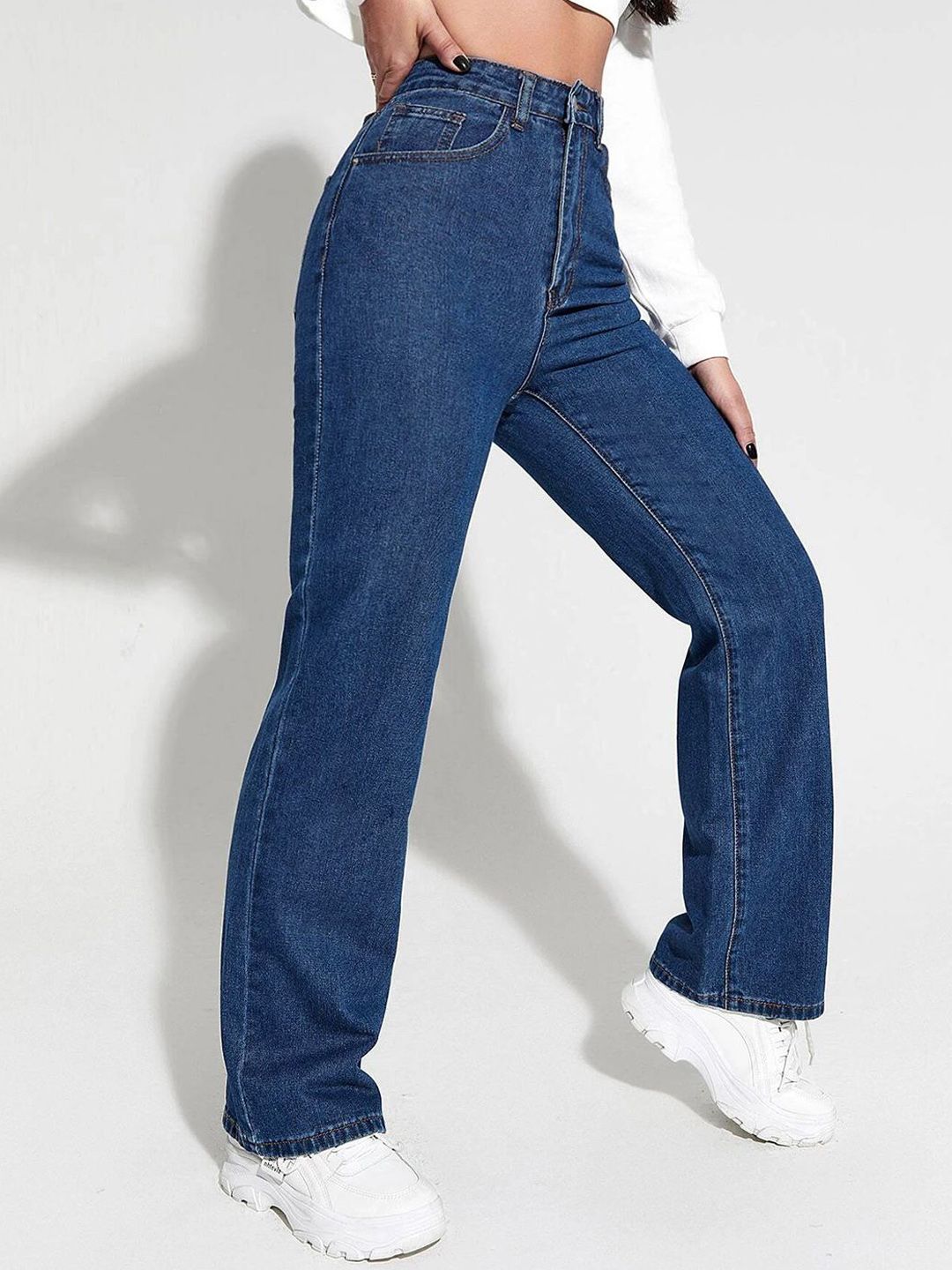 Kotty Women Straight Fit High-Rise Stretchable Jeans