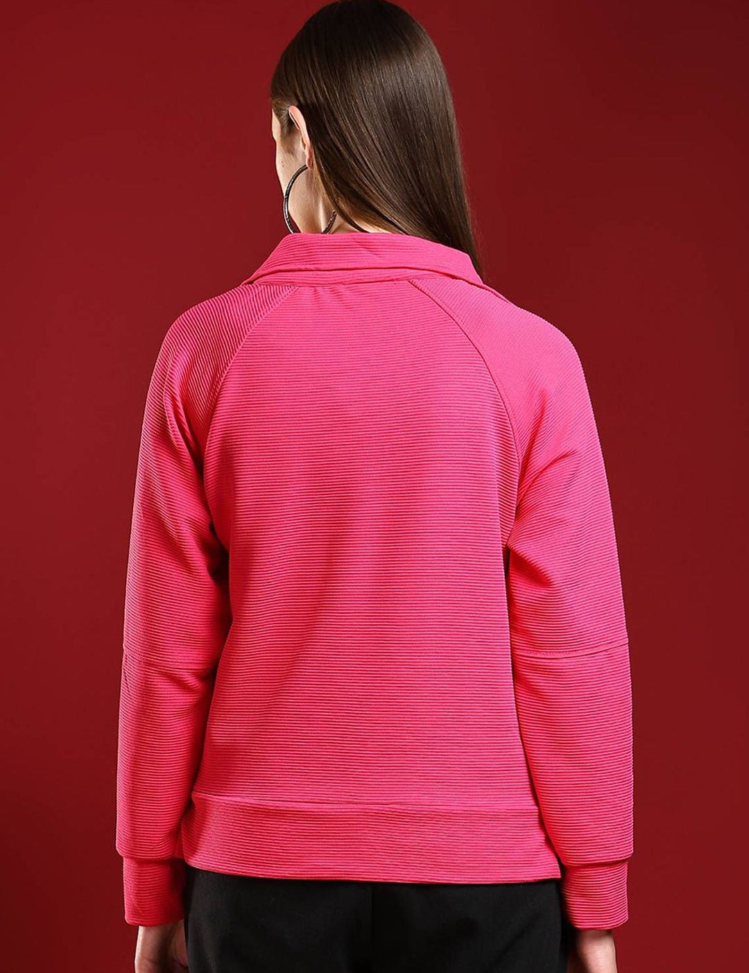 Kotty Women Shirt Collar Full Sleeve Sweatshirt