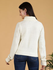 Kotty Women Cable Knit Turtle Neck Pullover Sweater