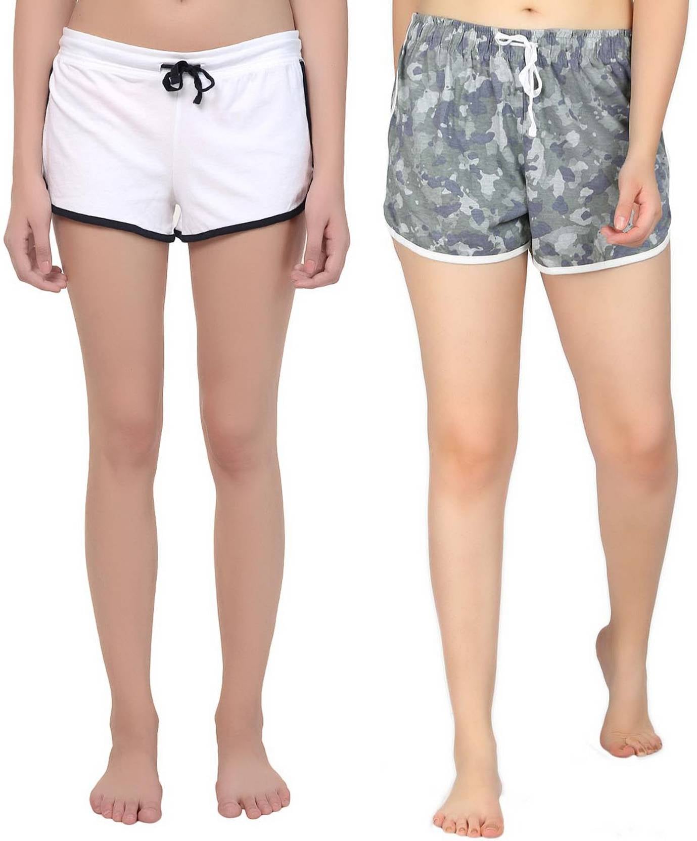 KOTTY Pack of 2 Solid Women Multicolor Night Shorts