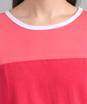 KOTTY Pack of 2 Women Colorblock Round Neck Cotton Blend Multicolor T-Shirt