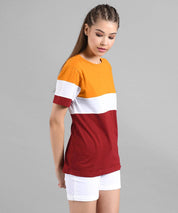 KOTTY Pack of 2 Women Colorblock Round Neck Cotton Blend Multicolor T-Shirt