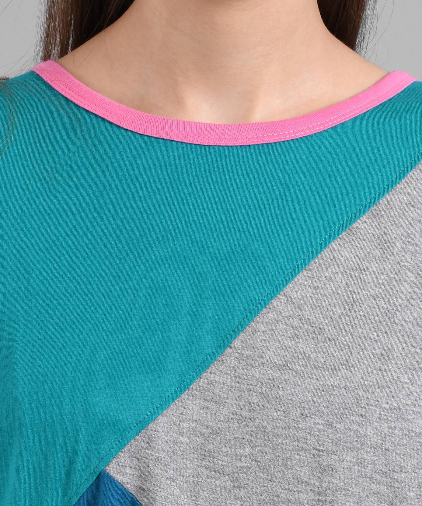 KOTTY Pack of 2 Women Colorblock Round Neck Cotton Blend Multicolor T-Shirt