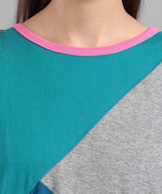 KOTTY Pack of 2 Women Colorblock Round Neck Cotton Blend Multicolor T-Shirt