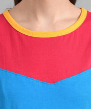 KOTTY Pack of 2 Women Colorblock Round Neck Cotton Blend Multicolor T-Shirt