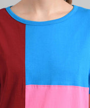 KOTTY Pack of 2 Women Colorblock Round Neck Cotton Blend Multicolor T-Shirt
