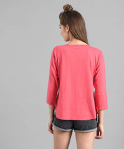 KOTTY Pack of 2 Women Colorblock Round Neck Cotton Blend Multicolor T-Shirt