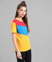 KOTTY Pack of 2 Women Colorblock Round Neck Cotton Blend Multicolor T-Shirt